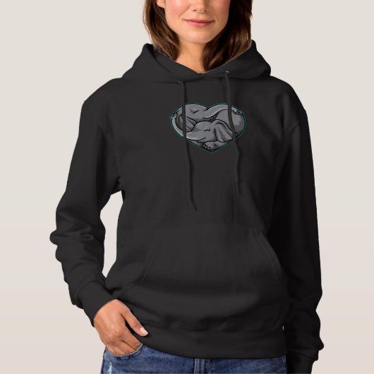 Cute Elephant Couple Heart Shape Love Animals Hoodie (Voorkant)