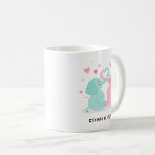 Cute Elephant Couple Personalized Valentijnsdag Koffiemok (Voorkant rechts)