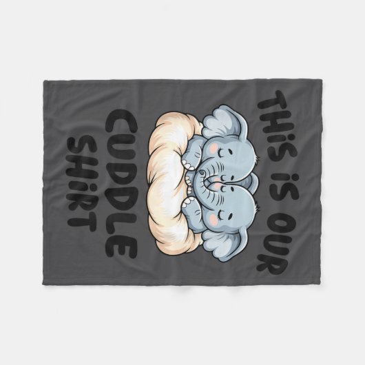 Cute Elephant Couple This Is Our Cuddle  Fleece Deken (Voorkant (Horizontaal))