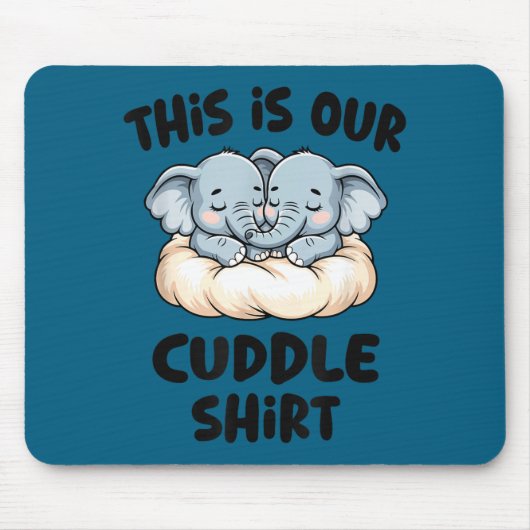 Cute Elephant Couple This Is Our Cuddle Muismat (Voorkant)