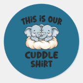 Cute Elephant Couple This Is Our Cuddle  Ronde Sticker (Voorkant)
