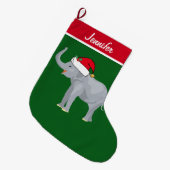 Cute Elephant Custom Grote Kerstsok (Voorkant (Hangend))