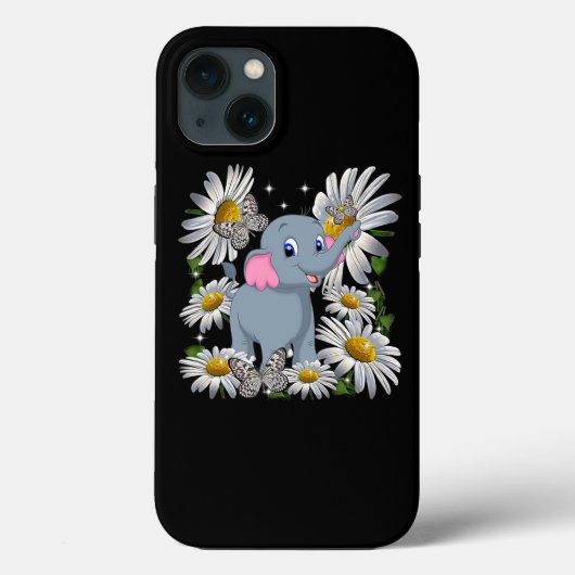 Cute Elephant Daisy Flower Butterfly Case-Mate iPhone Case (Achterkant)