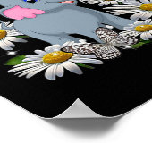 Cute Elephant Daisy Flower Butterfly Poster (Hoek)