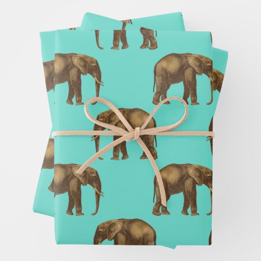 Cute Elephant Delight Inpakpapier Vel (In situ)