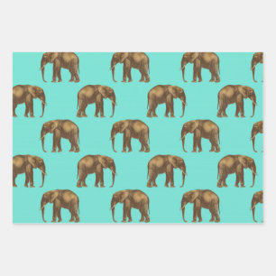 Cute Elephant Delight Inpakpapier Vel