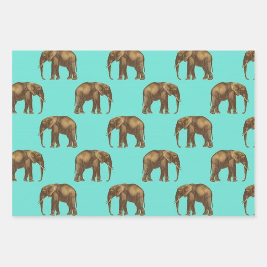 Cute Elephant Delight Inpakpapier Vel (Voorkant)