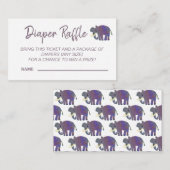Cute Elephant Diaper Raffle Baby shower Informatiekaartje (Voorkant / Achterkant)