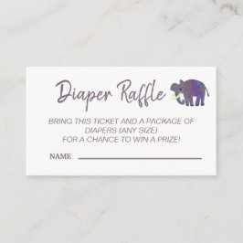 Cute Elephant Diaper Raffle Baby shower Informatiekaartje