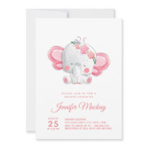 Cute Elephant, een meisje! Baby Shower