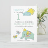 Cute Elephant en Butterflies Kaart (Staand voorkant)