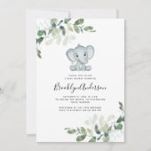 Cute Elephant Eucalyptus Baby shower Kaart (Voorkant)