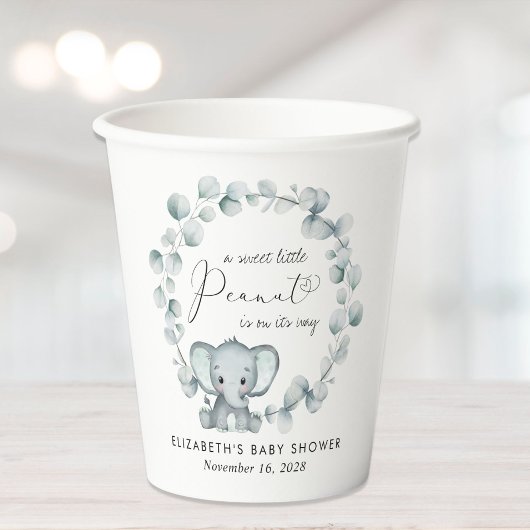 Cute Elephant Eucalyptus Baby shower Papieren Bekers