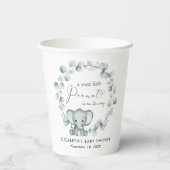 Cute Elephant Eucalyptus Baby shower Papieren Bekers (Achterkant)