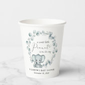 Cute Elephant Eucalyptus Baby shower Papieren Bekers (Voorkant)