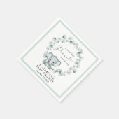 Cute Elephant Eucalyptus Baby shower Servet (Hoek)