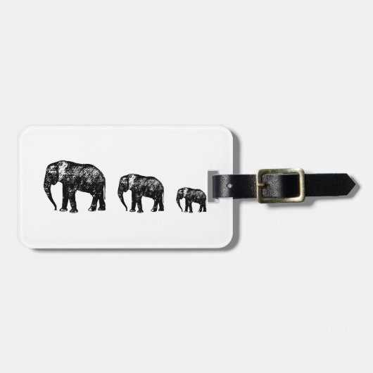 Cute Elephant Family silhouette design Bagagelabel (Voorkant horizontaal)