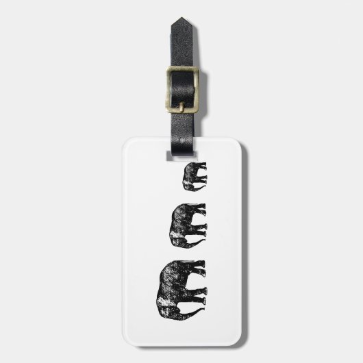 Cute Elephant Family silhouette design Bagagelabel (Voorkant verticaal)
