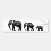 Cute Elephant Family silhouette design Bumpersticker (Voorkant)