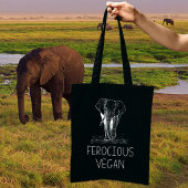 Cute Elephant Ferocious Vegan Tote Bag