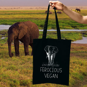 Cute Elephant Ferocious Vegan Tote Bag