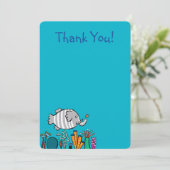 Cute Elephant Fish Scene met koraal Bedankkaart (Staand voorkant)