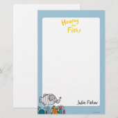 Cute Elephant Fish Scene met koraal Briefpapier (Voorkant / Achterkant)