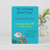 Cute Elephant Fish Scene met koraal Kaart (Staand voorkant)