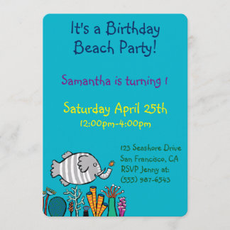 Cute Elephant Fish Scene met koraal Kaart