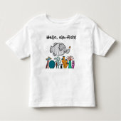 Cute Elephant Fish Scene met koraal Kinder Shirts (Voorkant)