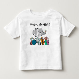 Cute Elephant Fish Scene met koraal Kinder Shirts
