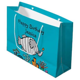 Cute Elephant Fish Scene met koraal Large Cadeautasje