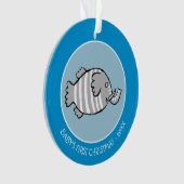 Cute Elephant Fish Scene met koraal Ornament (voorkant)