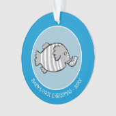 Cute Elephant Fish Scene met koraal Ornament (voorkant)