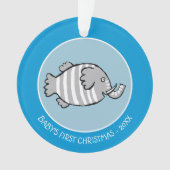 Cute Elephant Fish Scene met koraal Ornament (voorkant)