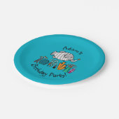 Cute Elephant Fish Scene met koraal Papieren Bordje (Gekanteld)