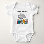 Cute Elephant Fish Scene met koraal Romper (Voorkant)