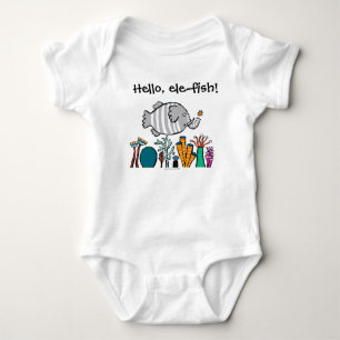 Cute Elephant Fish Scene met koraal Romper