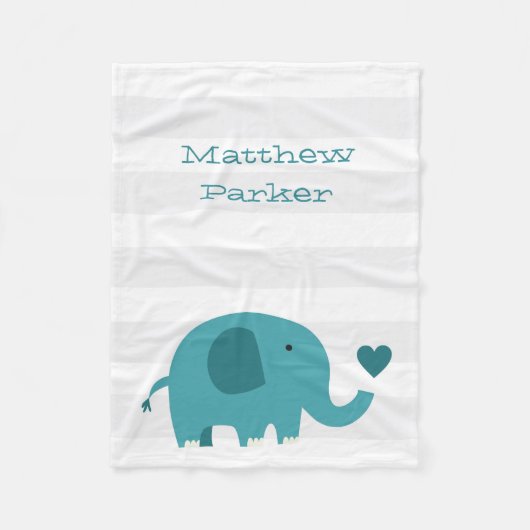 Cute Elephant Fleece Blanket (Voorkant)