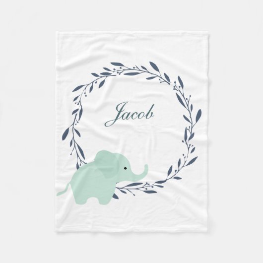 Cute Elephant Fleece Blanket (Voorkant)