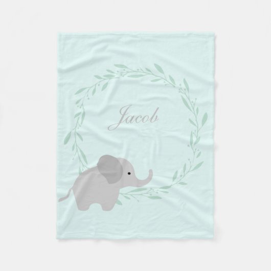Cute Elephant Fleece Blanket Deken (Voorkant)