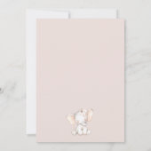 Cute Elephant Floral Boho Arch Baby shower Kaart (Achterkant)