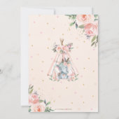 Cute Elephant Floral Boho Tribal Birthday Party  Bedankkaart (Achterkant)