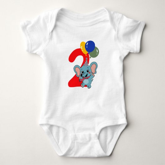 Cute elephant for toddlers Two months birthday Romper (Voorkant)