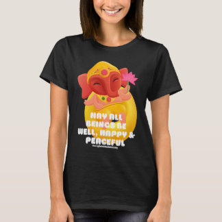 Cute Elephant Ganesha Peace Lotus Loving Kindness T-shirt