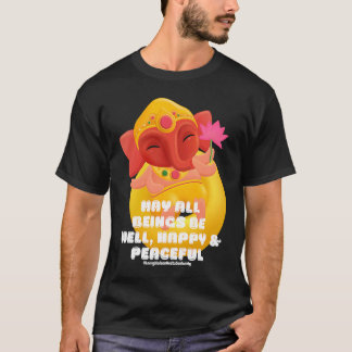 Cute Elephant Ganesha Peace Lotus Loving Kindness T-shirt