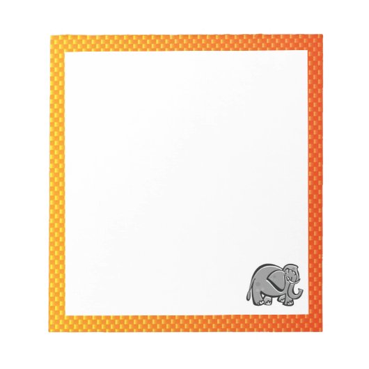 Cute Elephant; Geel Sinaasappel Notitieblok (Voorkant)