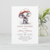 Cute Elephant Gender Neutral Baby shower Kaart (Staand voorkant)