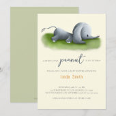 Cute Elephant Gender Neutral Baby shower Kaart (Voorkant / Achterkant)