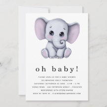 Cute Elephant Gender Neutral Baby shower